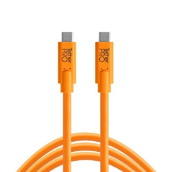 TetherPro USB-C to USB-C High-Visibility Orange 15 Feet (4.6m)