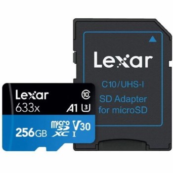 Lexar  256GB microSDXC UHS-I High-Performance V30 633x BLUE Memory Card (100MB/S)