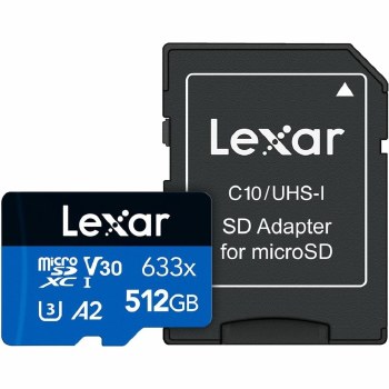 Lexar  512GB microSDXC UHS-I High-Performance V30 633x BLUE Memory Card (100MB/S)