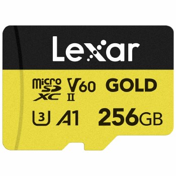 Lexar  256GB microSDXC UHS-II Professional A1 U3 V60 GOLD Memory Card (280MB/s)
