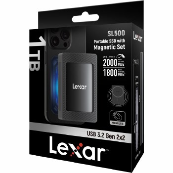 Lexar SL500 1TB Portable SSD with Mag-lock Holder