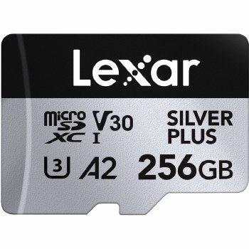 Lexar  256GB microSDXC UHS-I Professional V30 SILVER PLUS Memory Card (205MB/s)