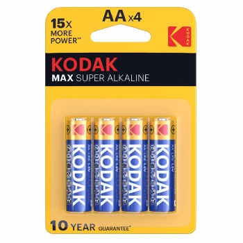 Kodak AA Max Alkaline Batteries Pack of 4
