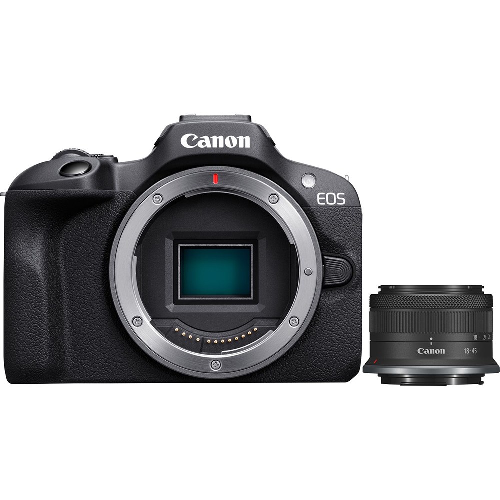 Canon EOS R100 Black Camera with RF-S 18-45mm IS STM Lens