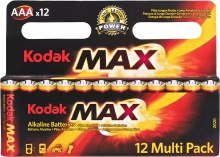 Kodak MAX AAA MN2400 Alkaline Batteries (Pack of 12)