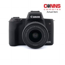 Canon EOS M50 Mark II Black Camera with EF-M 15-45mm Lens (USED)
