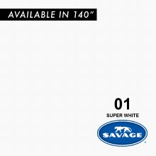 Savage 4.5ft SUPER WHITE Paper Backdrop (1.35 x 11m)