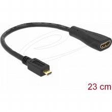 Delock Cable High Speed HDMI with Ethernet - HDMI Micro-D male > HDMI-A female 23 cm