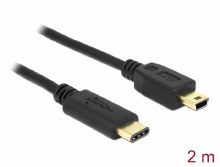 Delock Cable USB Type-C™ 2.0 male > USB 2.0 Type Mini-B male 2.0 m black