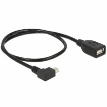 Delock Cable USB Mini Male Angled To USB 2.0-A Female OTG 50cm