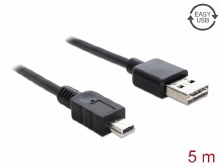 Delock Cable EASY-USB 2.0 Type-A male > USB 2.0 Type Mini-B male 5 m black