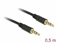 Delock Stereo Jack Cable 3.5 mm 4 pin male to male 0.5 m black