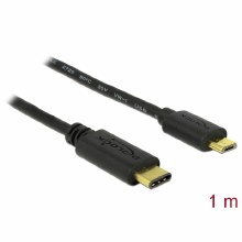 Delock Cable USB Type-C 2.0 Male To USB 2.0 Type Micro-B Male 1m