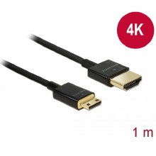 Delock HDMI-A Male to HDMI Mini-C Male 3D 4K 1m Slim Premium