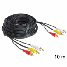 Delock Cable Audio  Video 3 x RCA Male To Male 10m