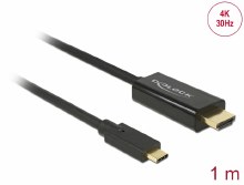 Delock Cable USB Type-C™ male > HDMI male (DP Alt Mode) 4K 30 Hz 1 m black