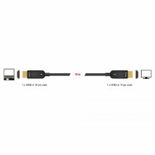 Delock Active Optical Cable HDMI-A Male To HDMI-A Male 4K 60 Hz 70 m