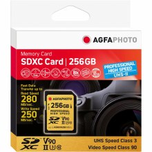 AgfaPhoto 256GB SDXC UHS II Professional High Speed U3 V90 Memory Card