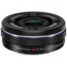 OM System ED 14-42mm F3.5-5.6 EZ Black M.Zuiko Digital Pancake Zoom Lens