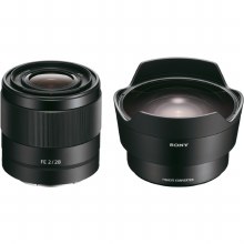 Sony SEL FE 28mm F2 Lens with 16mm Fisheye Converter