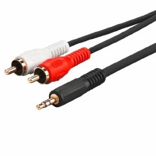 MicroConnect Audio Adapter Cable; 3.5 mm Minijack to 2 x RCA Male, 1.5 m