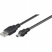 MicroConnect USB 2.0 Cable, 1m (USB A Male to Mini USB Male)