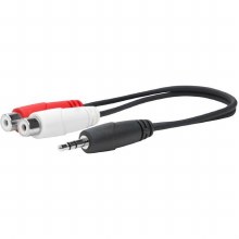 Vivolink 3.5 mm Male Stereo  to 2x RCA Female,  0.2 m, Black