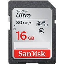 SanDisk 16GB SDHC Ultra UHS-I 80MB/s Card SanDisk 16GB SDHC Ultra UHS-I 80MB/s Card