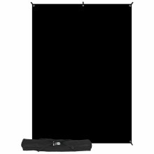 Westcott X-Drop Wrinkle-Resistant Backdrop Kit with Stand (1.5 x 2.1m) [5' x 7'] - Rich Black