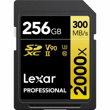 Lexar 256GB SDHC UHS-II Professional Gold U3 V90 Card (300MB/s)