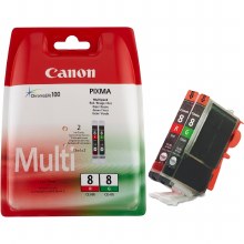 Canon CLI-8R Red & CLI-8G Green Ink Cartridges Twin Pack