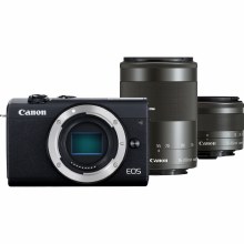 Canon EOS M200 Black Camera with EF-M 15-45mm + EF-M 55-200mm Lenses