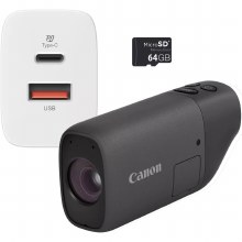 Canon PowerShot ZOOM Telephoto Monocular Compact Camera 64GB Essential Kit (Black)