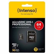 Additional picture of Intenso  64GB microSDXC UHS-I Professional U3 V30 Card (100MB/s)