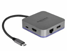 Additional picture of Delock USB Type-C™ Docking Station for Mobile Devices 4K - HDMI / Hub / LAN / PD 3.0 with LED illumination