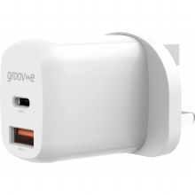 Additional picture of Groov-e GV-MA105  20W Dual USB-A & USB-C Charger with Power Delivery (PD)