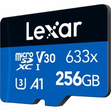 Additional picture of Lexar  256GB microSDXC UHS-I High-Performance V30 633x BLUE Memory Card (100MB/S)