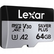 Additional picture of Lexar   64GB microSDXC UHS-I Professional V30 SILVER PLUS Memory Card (205MB/s)