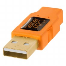 Additional picture of Tether Tools TetherPro USB 2.0 to Mini-B 5-Pin cable Orange (High visibility) 15ft (4.6m)