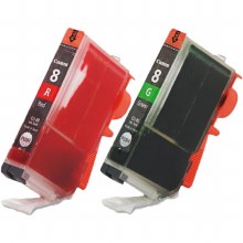 Additional picture of Canon CLI-8R Red & CLI-8G Green Ink Cartridges Twin Pack
