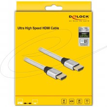 Additional picture of Delock Ultra High Speed HDMI Cable 48 Gbps 8K 60 Hz silver 0.5 m certified