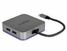 Additional picture of Delock USB Type-C™ Docking Station for Mobile Devices 4K - HDMI / Hub / LAN / PD 3.0 with LED illumination