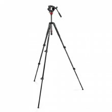 Additional picture of Manfrotto 500 Fluid Video Head Flat Base with 190X Video Alu Tripod MVK500190XV