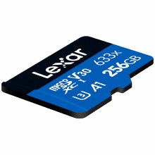 Additional picture of Lexar  256GB microSDXC UHS-I High-Performance V30 633x BLUE Memory Card (100MB/S)