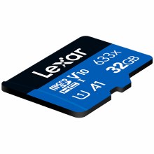 Additional picture of Lexar   32GB microSDHC UHS-I High-Performance V30 633x BLUE Memory Card (100MB/S)