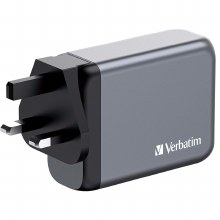 Additional picture of Verbatim GNC 140W GaN AC Wall Charger with USB-C, PD and QC 3.0 (EU/UK/US plugs)