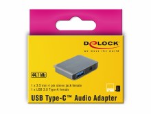 Additional picture of Delock Audio Adapter USB Type-C™ male - Stereo Jack female 3.5 mm + USB 3.0 A female