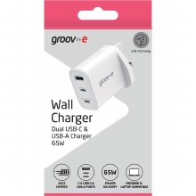 Additional picture of Groov-e GV-MA109  65W Triple USB-A & USB-C GaN Charger with Power Delivery (PD)