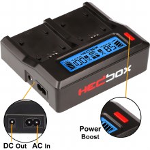 Additional picture of Hedbox RP-DBLH7 Plates and RP-DC50 Double Battery Charger  for Panasonic DMW-BLE9, DMW-BLG10, DMW-BLH7 Batteries