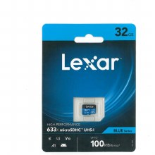 Additional picture of Lexar   32GB microSDHC UHS-I High-Performance V30 633x BLUE Memory Card (100MB/S)